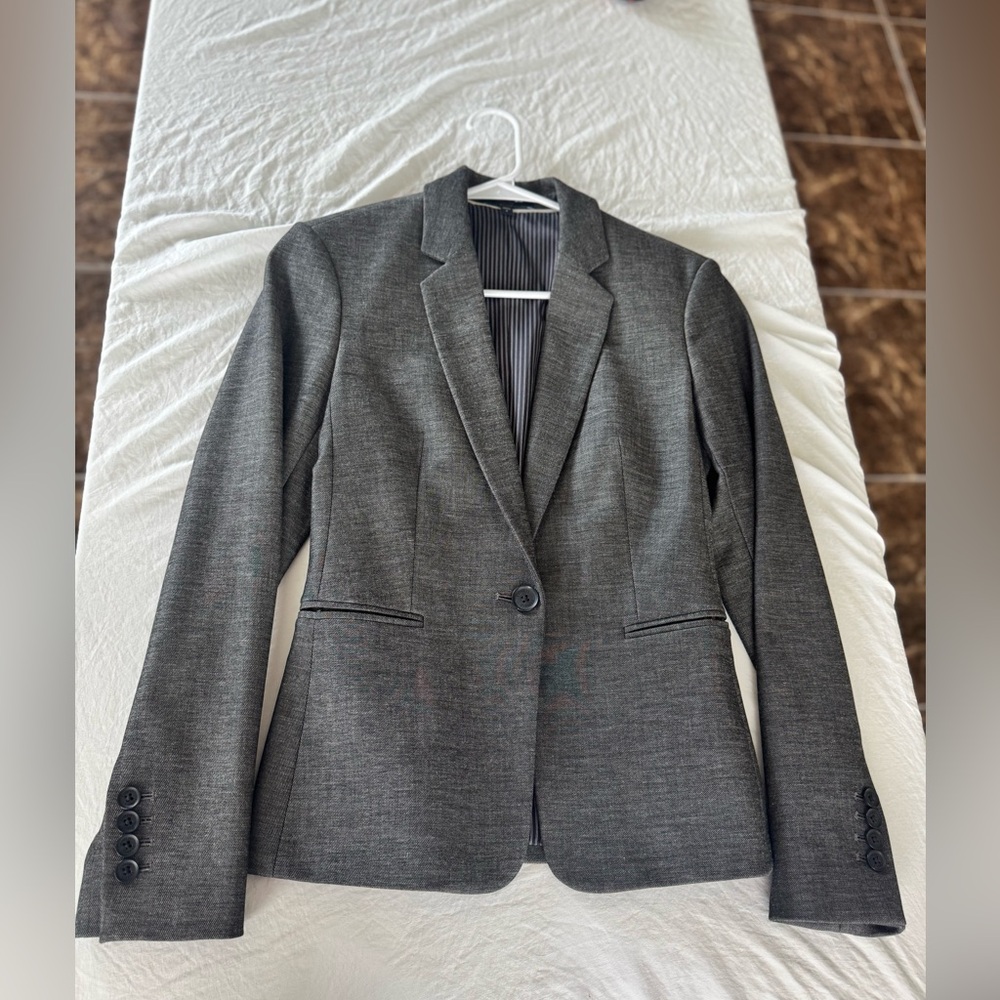 Express Gray Stretch Blazer Jacket 4 - image 1